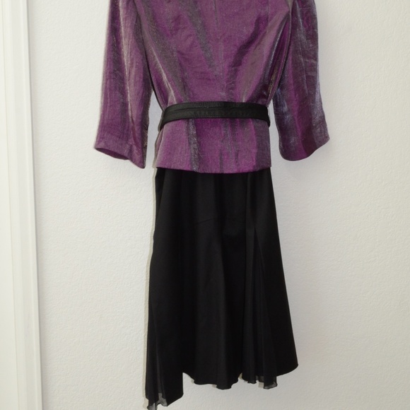 Vintage Victor Costa Metallic Purple Blazer 8 - Picture 6 of 8